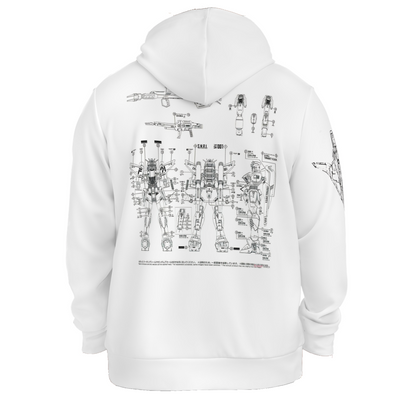 Gundam | White Hoodie