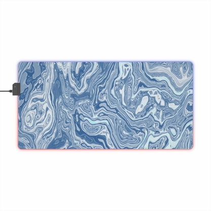 Blue Fluid Pattern | LED Mouse Pad