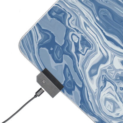 Blue Fluid Pattern | LED Mouse Pad