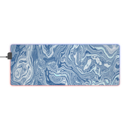 Blue Fluid Pattern | LED Mouse Pad